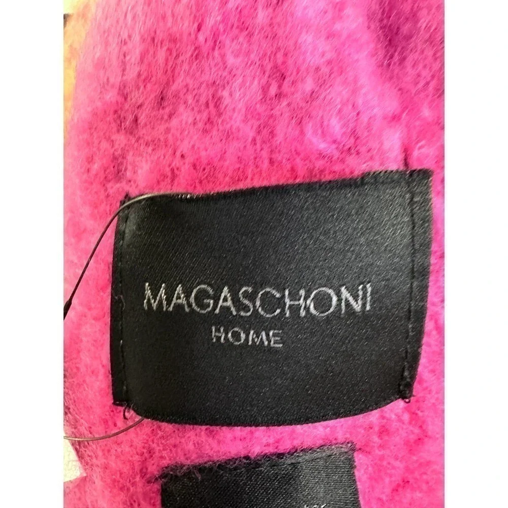 Magaschoni Faux Mohair Throw 50x60 Fringed Hot pink Orange Purple NWT